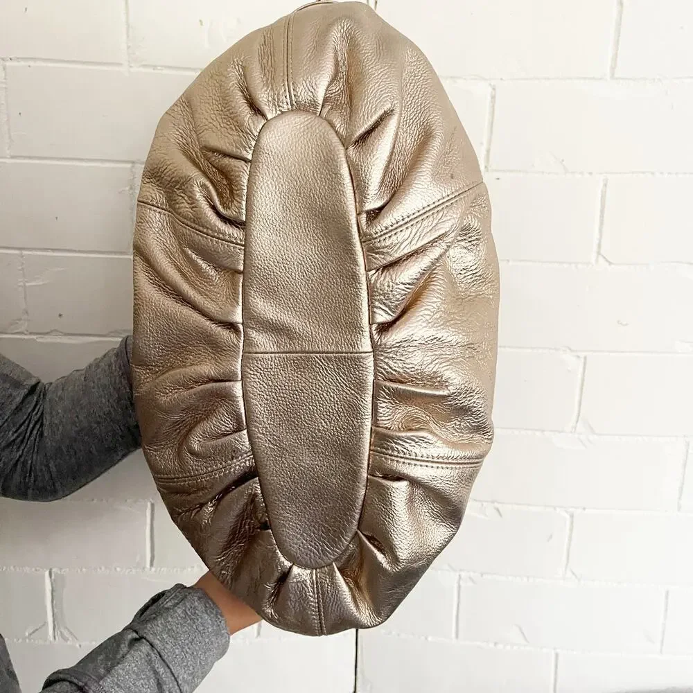 BODHI Gold Metallic Oversized Hobo Shoulder Bag